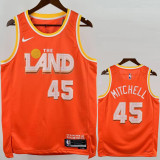 2025-26 Cleveland Cavaliers MITCHELL #45 Orange City Edition Top Quality Hot Pressing NBA Jersey
