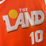 2025-26 Cleveland Cavaliers GARLAND #10 Orange City Edition Top Quality Hot Pressing NBA Jersey