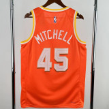 2025-26 Cleveland Cavaliers MITCHELL #45 Orange City Edition Top Quality Hot Pressing NBA Jersey