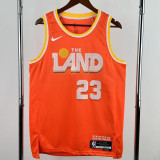 2025-26 Cleveland Cavaliers JAMES #23 Orange City Edition Top Quality Hot Pressing NBA Jersey
