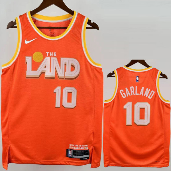 2025-26 Cleveland Cavaliers GARLAND #10 Orange City Edition Top Quality Hot Pressing NBA Jersey