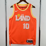 2025-26 Cleveland Cavaliers GARLAND #10 Orange City Edition Top Quality Hot Pressing NBA Jersey