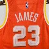 2025-26 Cleveland Cavaliers JAMES #23 Orange City Edition Top Quality Hot Pressing NBA Jersey