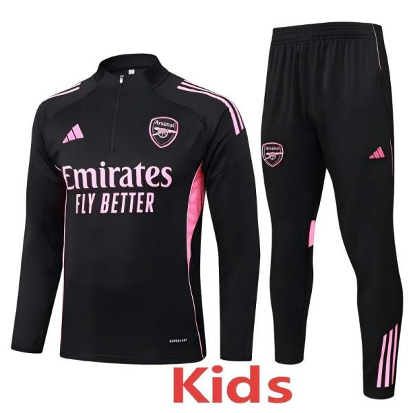 2025-26 ARS Black Kids Half Pull Tracksuit #E25187(童装)(半拉链)