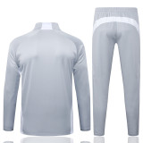 2025-26 RMA Grey white Kids Half Pull Tracksuit #E25182(童装)(半拉链)