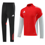 2025 AD Red Half Pull Tracksuit #AB09 (半拉链)
