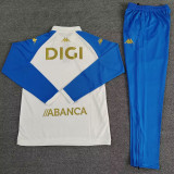 2025-26 La Coruna White Half Pull Tracksuit (Pants Have Pocket)(半拉链)