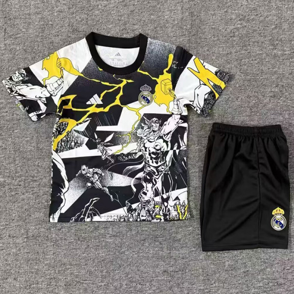 2025-26 RMA White Black Joint Edition Kids Training (漫威)