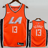 2025-26 Clippers GEORGE #13 Orange City Edition Top Quality Hot Pressing NBA Jersey