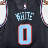 2025-26 BULLS WHITE #0 Black City Edition Top Quality Hot Pressing NBA Jersey