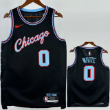 2025-26 BULLS WHITE #0 Black City Edition Top Quality Hot Pressing NBA Jersey