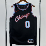 2025-26 BULLS WHITE #0 Black City Edition Top Quality Hot Pressing NBA Jersey