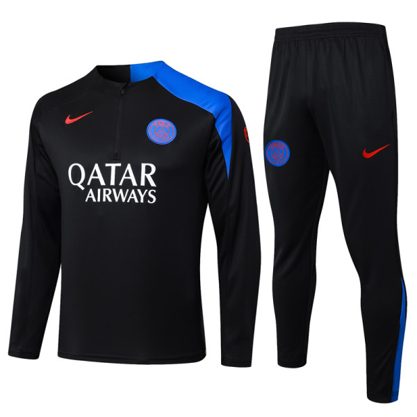 2025-26 PSG Black Half Pull Tracksuit #B25122(半拉链)