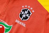 2025-26 Brazil Orange Half Pull Tracksuit #B25119(半拉链)