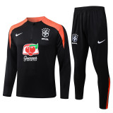 2025-26 Brazil Black Half Pull Tracksuit #B25131(半拉链)