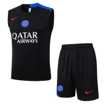 2025-26 PSG Black Tank top and shorts suit #D25239