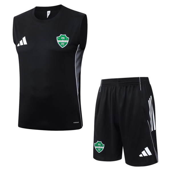 2025-26 Al-Ahli Saudi Black Tank top and shorts suit #D25246