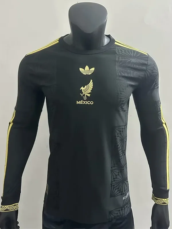 2025-26 Mexico Gold Cup Black Long Sleeve Player Version Soccer Jersey (长袖球员)