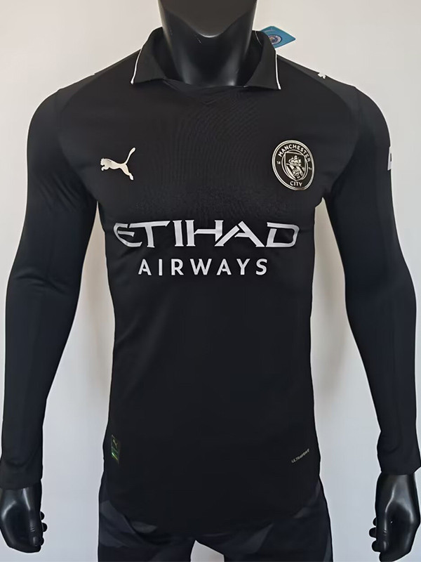 2025-26 Man City Away Long Sleeve Player Version Soccer Jersey (长袖球员)