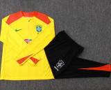 2025-26 Brazil Yellow Half Pull Tracksuit #B25134(半拉链)