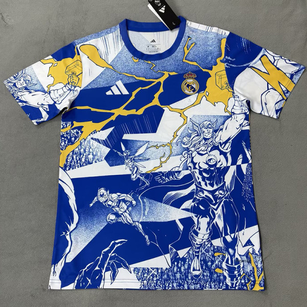 2025-26 RMA Bule White Joint Edition Training Shirts 蓝白(漫威)