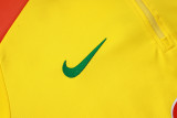 2025-26 Brazil Yellow Half Pull Tracksuit #B25134(半拉链)