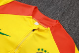 2025-26 Brazil Yellow Half Pull Tracksuit #B25134(半拉链)