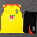 2025-26 Brazil Yellow Tank top and shorts suit #D25250