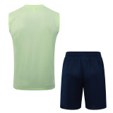 2025-26 Man City Light green Tank top and shorts suit #D25260