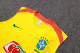 2025-26 Brazil Yellow Tank top and shorts suit #D25250