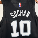 2025-26 SA Spurs SOCHAN #10 Black City Edition Top Quality Hot Pressing NBA Jersey (V领）