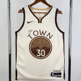 2025-26 WARRIORS CURRY #30 Khaki City Edition Top Quality Hot Pressing NBA Jersey (V领)