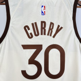 2025-26 WARRIORS CURRY #30 Khaki City Edition Top Quality Hot Pressing NBA Jersey (V领)