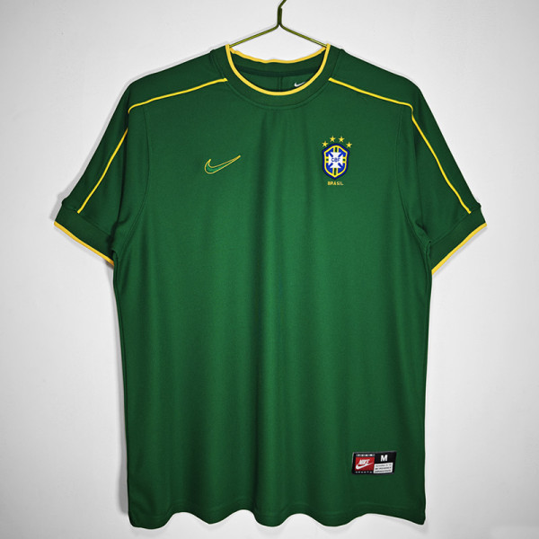 1998 Brazil Green GoalKeeper Retro Soccer Jersey