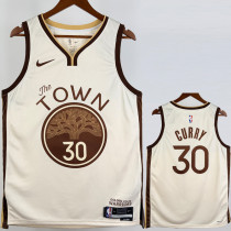2025-26 WARRIORS CURRY #30 Khaki City Edition Top Quality Hot Pressing NBA Jersey (V领)