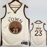 2025-26 WARRIORS GREEN #23 Khaki City Edition Top Quality Hot Pressing NBA Jersey (V领)