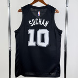 2025-26 SA Spurs SOCHAN #10 Black City Edition Top Quality Hot Pressing NBA Jersey (V领）