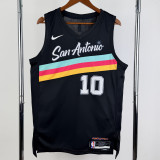 2025-26 SA Spurs SOCHAN #10 Black City Edition Top Quality Hot Pressing NBA Jersey (V领）