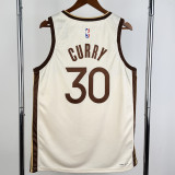 2025-26 WARRIORS CURRY #30 Khaki City Edition Top Quality Hot Pressing NBA Jersey (V领)