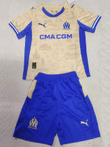 2025-26 Marseille Earthy Yellow Kids Soccer Jersey