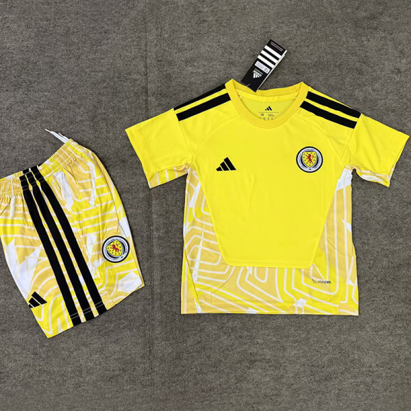 2026-27 Scotland Yellow Goalkeeper Kids Soccer Jersey