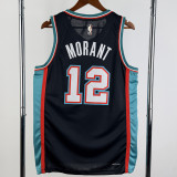 2025-26 Grizzlies MORANT #12 Black Retro Top Quality Hot Pressing NBA Jersey