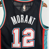 2025-26 Grizzlies MORANT #12 Black Retro Top Quality Hot Pressing NBA Jersey