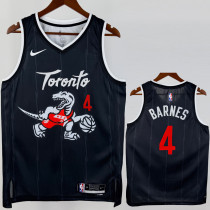 2025-26 Raptors BARNES #4 Black City Edition Top Quality Hot Pressing NBA Jersey