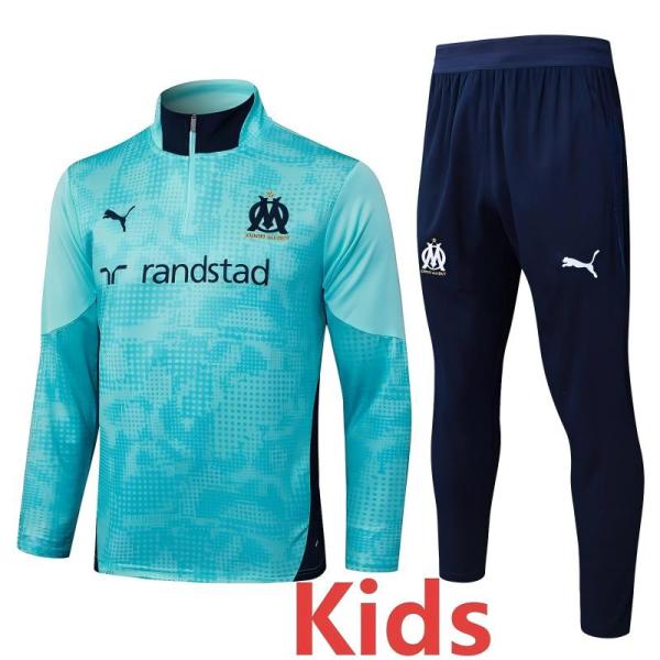 2025-26 Marseille Lake blue Kids Half Pull Tracksuit #E25194(童装)(半拉链)
