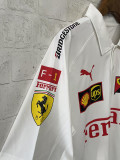 2025-26 F1 Ferrari White Casual Polo Racing Suit (有领)
