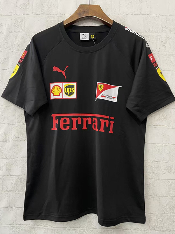 2025-26 F1 Ferrari Black Casual T-Shirts Racing Suit (圆领)