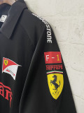 2025-26 F1 Ferrari Black Casual Polo Racing Suit (有领)