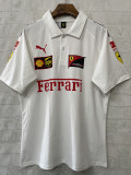 2025-26 F1 Ferrari White Casual Polo Racing Suit (有领)