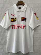 2025-26 F1 Ferrari White Casual Polo Racing Suit (有领)